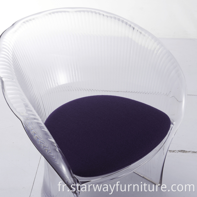 Chaise de loisirs en plastique en plastique en plastique en plastique transpareur